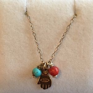 Hamsa Fatima dainty child gold necklace